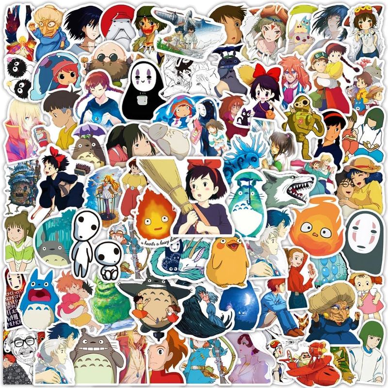100PCS Cartoon Anime Miyazaki Hayao and Studio Ghibli Anime Vinyl Movie Stickers