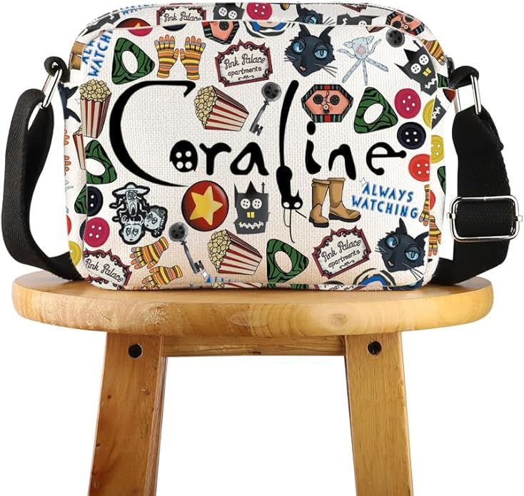 POFULL Cartoon Movies Inspired Crossbody Bag  (Coraline) (NEW, Bag)