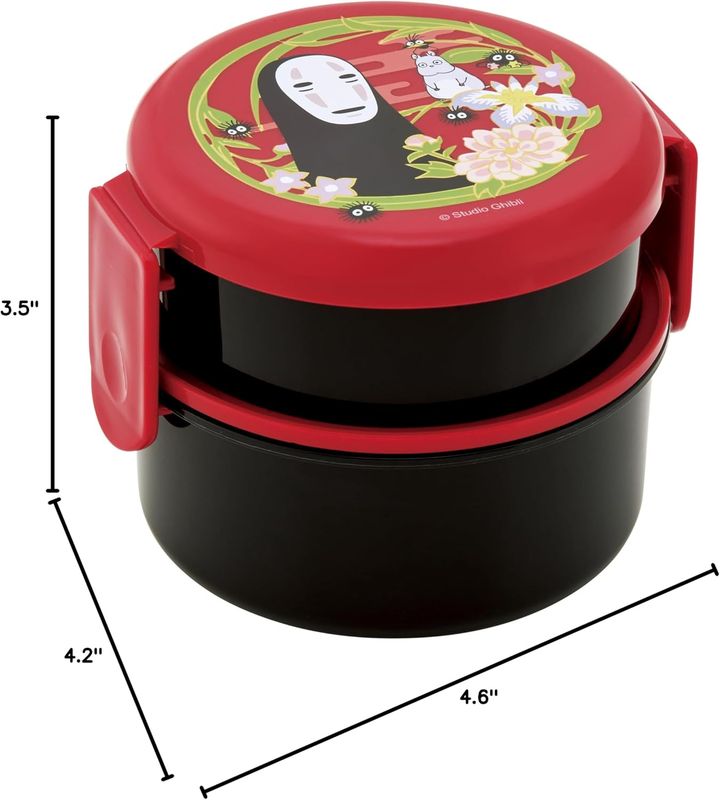Spirited Away Studio Ghibli 2 Tier Round Bento Lunch Box with Fork by Skater