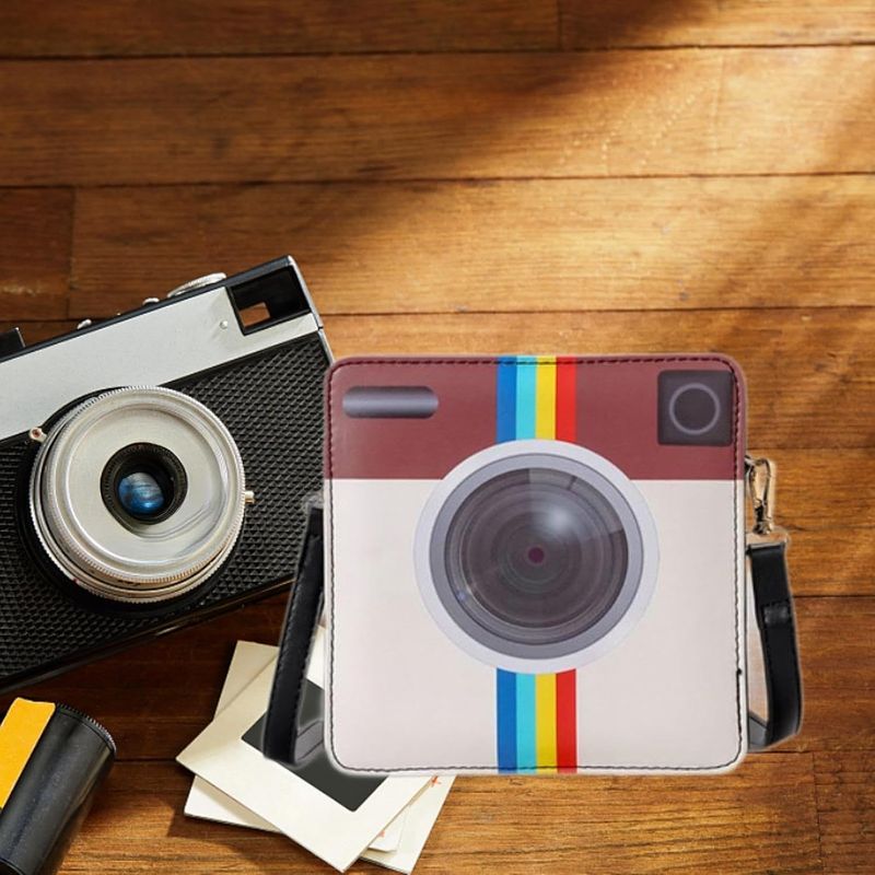Retro Camera Inspired Print Crossbody Bag