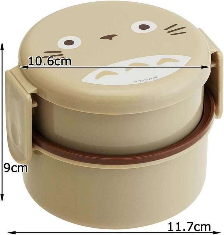 My Neighbor Totoro Studio Ghibli 2 Tier Round Bento Lunch Box with Fork 17oz (Bento, NEW)