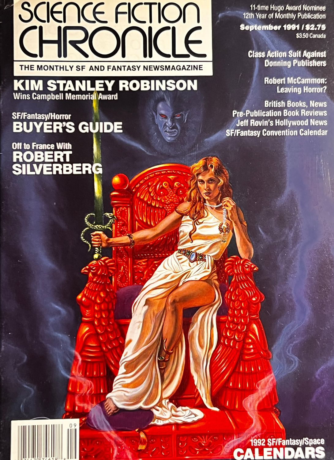 SCIENCE FICTION CHRONICLE Sept 1991: The Monthly SF and Fantasy Newsmagazine (Magazine, USED)
