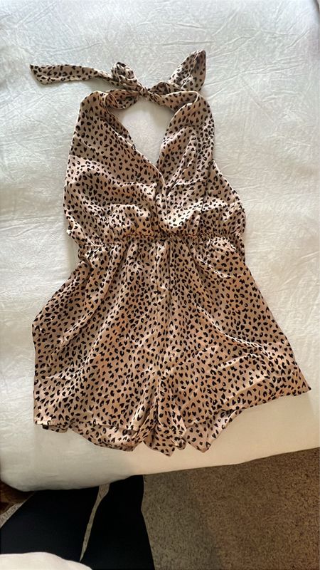 Leopard Halter Romper NWT
