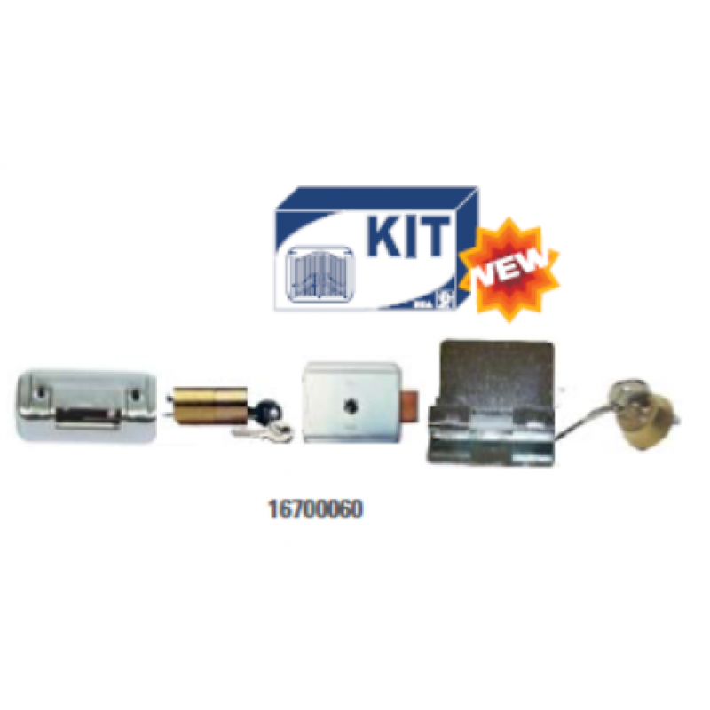 Kit elettroserratura  con controbocchetta + cilindro int./est. E controbocchetta