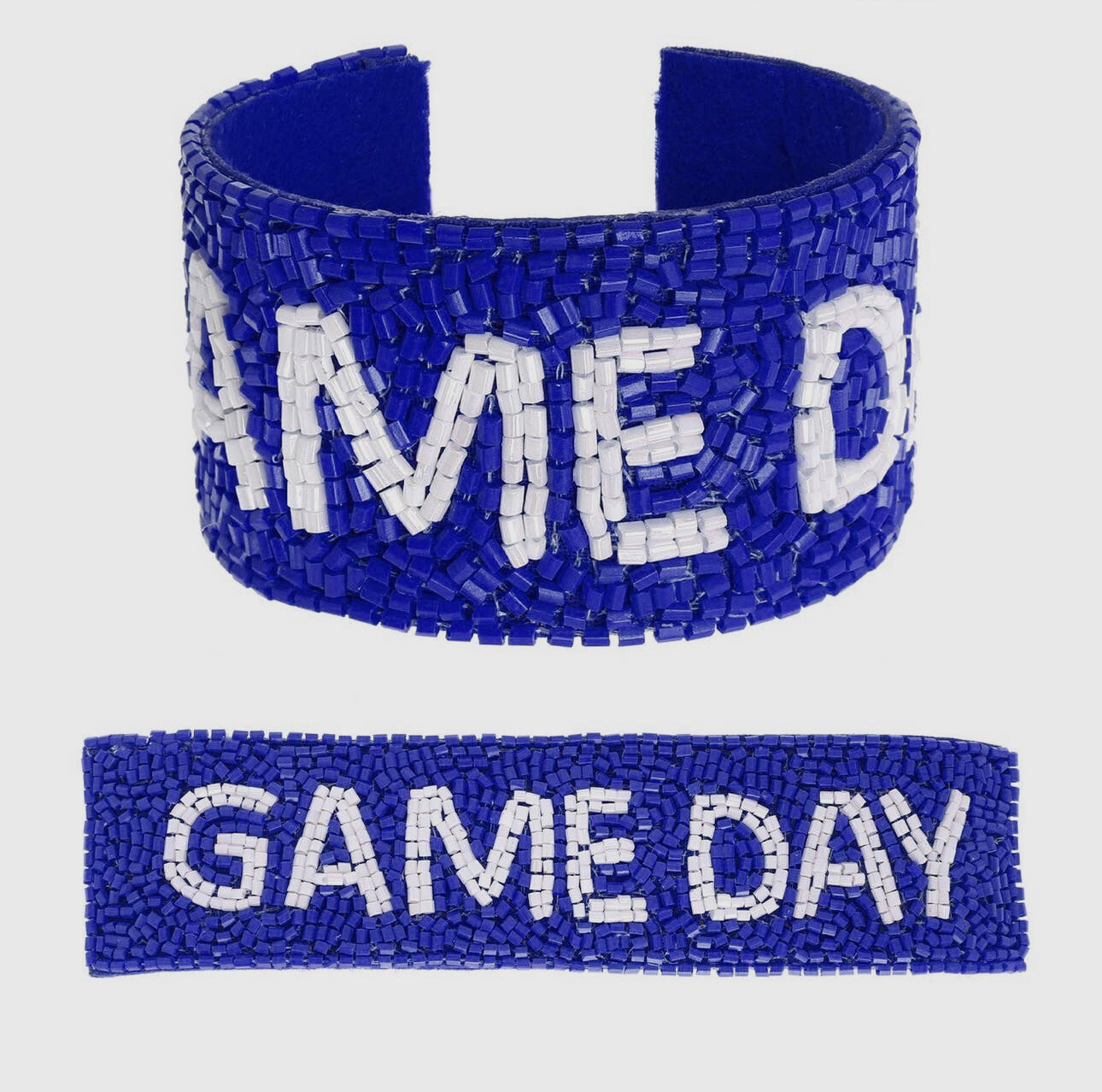 Game Day Beaded Cuff Bracelet - BLUE