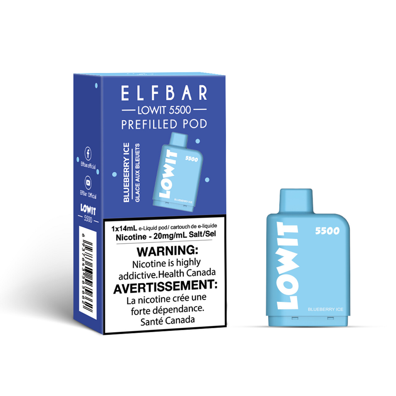 ELFBAR - LOW IT BLUEBERRY ICE 5500