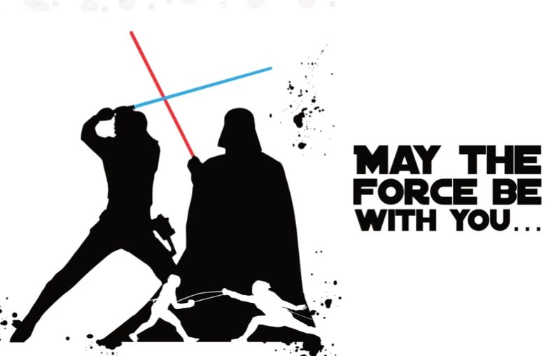 'May The Force Be With You’' (Blank Greeting Card)