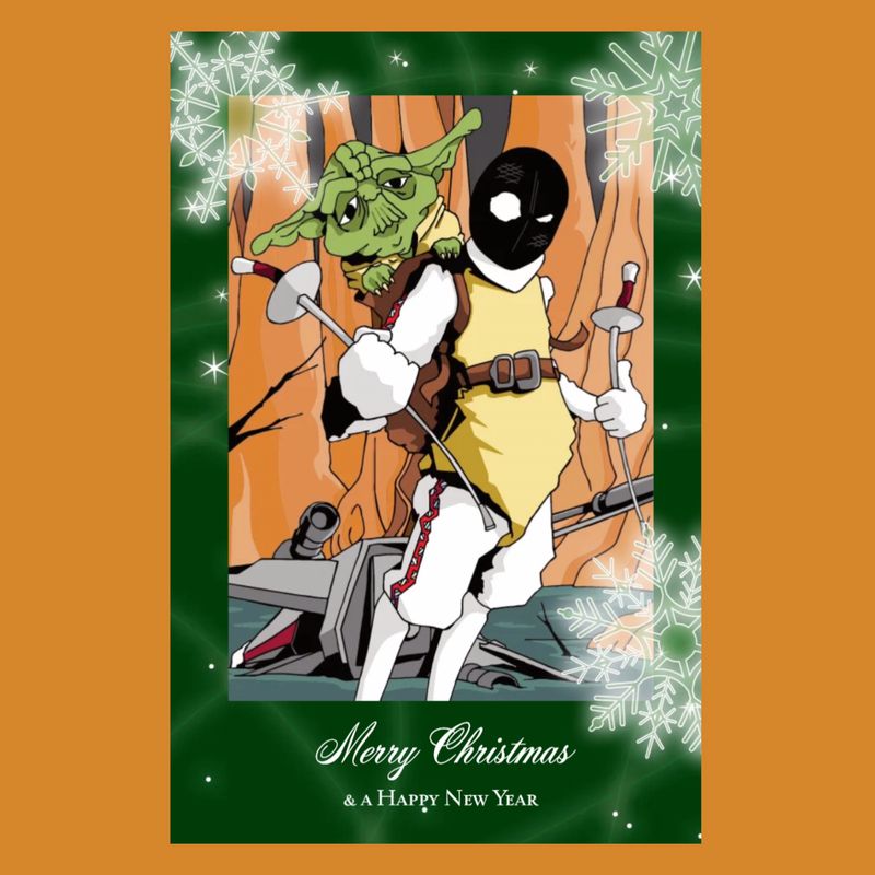 'Dagobah Fencing Camp’ Yoda Xmas  Card