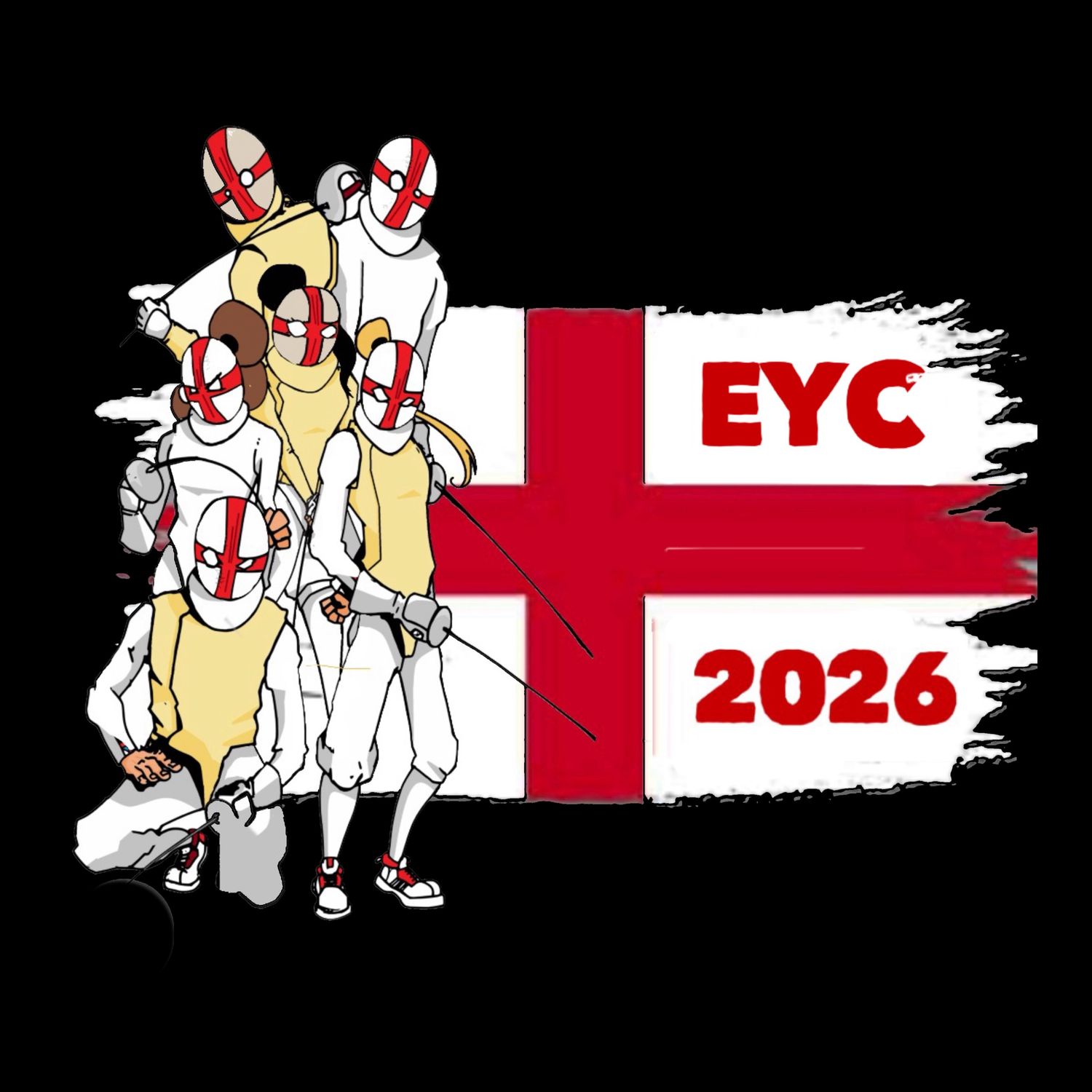 EYC 2026 event tee/hoodie by fencingstuff for England fencing EYC 2026 event tee/hoodie by fencingstuff for England fencing