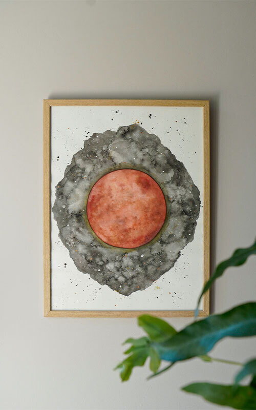 Red Full Moon A3
