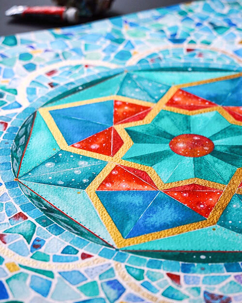 Mozaïek Mandala A3
