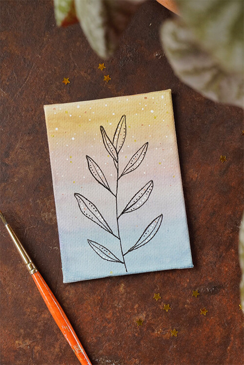Pastel Leaf - Mini Canvas