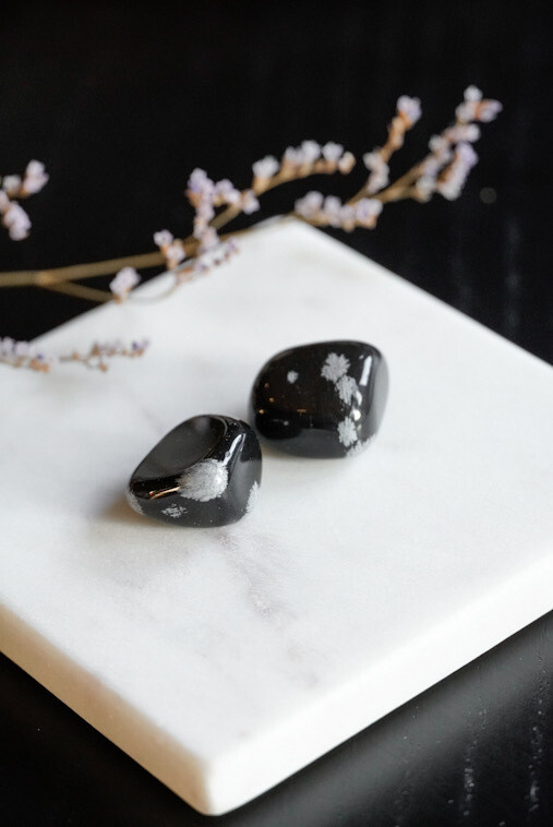Sneeuwvlok Obsidiaan trommelsteen