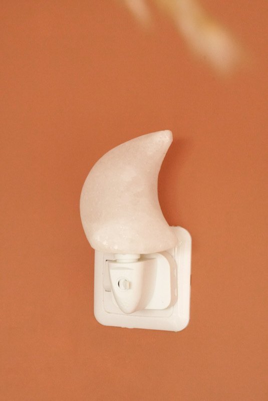 Zoutkristal Maan nachtlampje wit