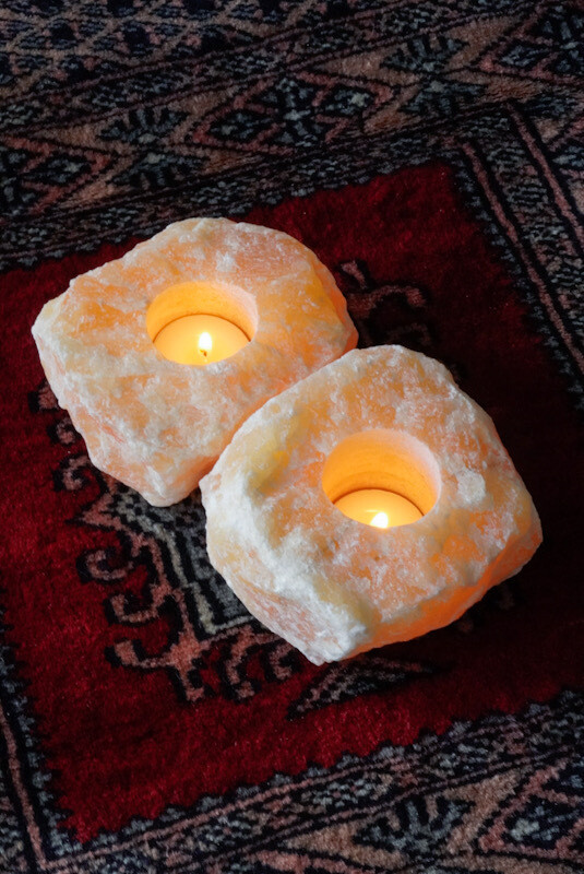 Oranje Calciet theelicht