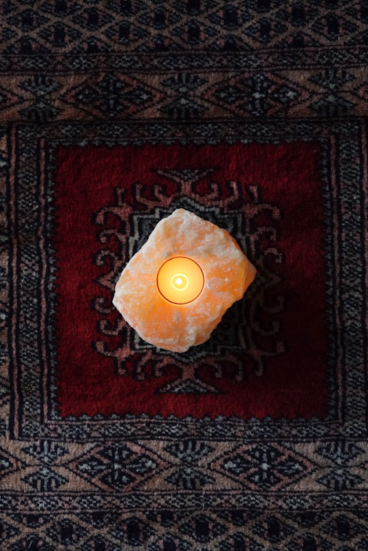 Oranje Calciet theelicht