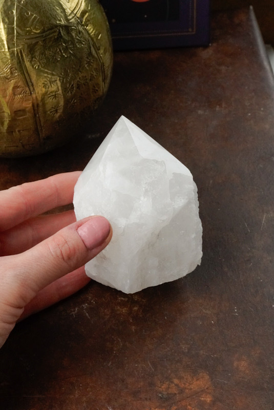 Bergkristal punt half geslepen