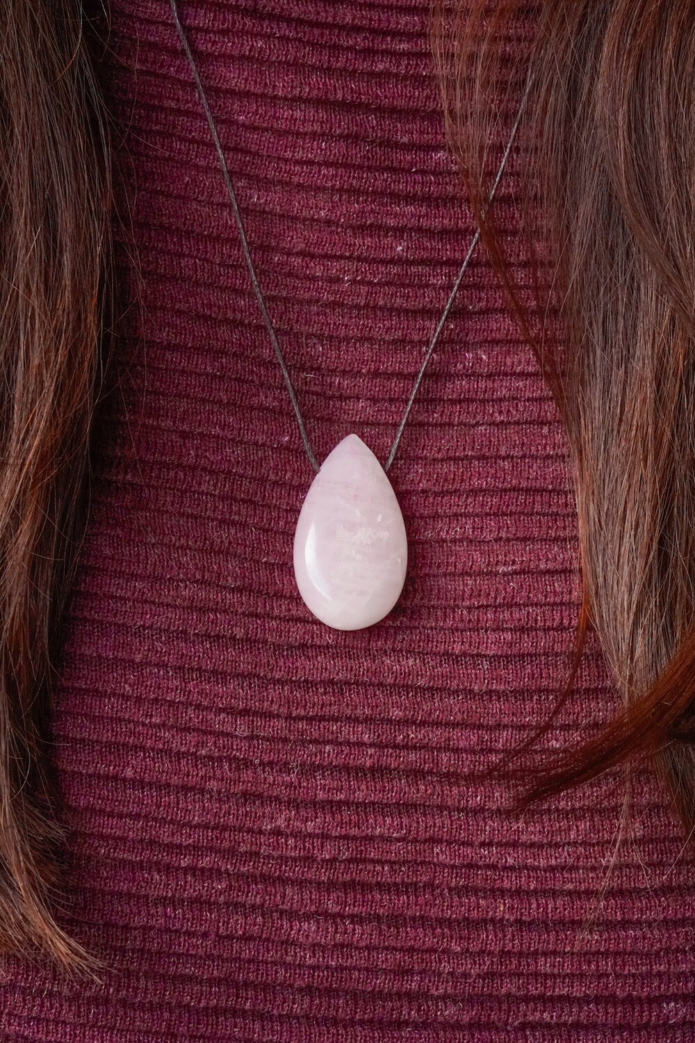 Rozenkwarts Druppel ketting