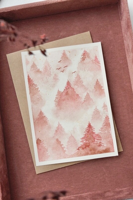 Postkaart Misty Pink