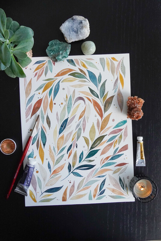 Flowing Leaf Aquarel