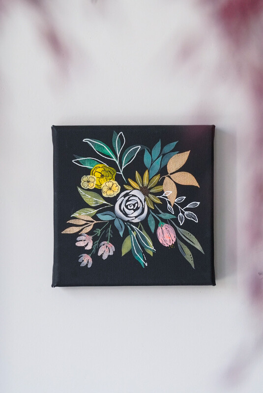 Black Bouquet Canvas