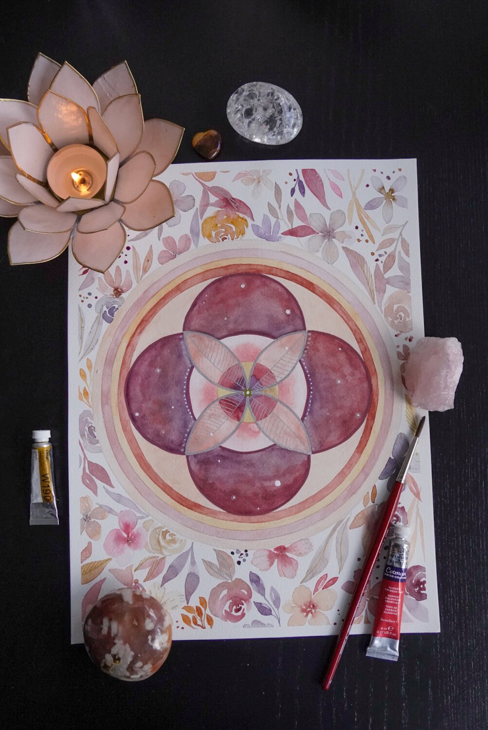 Rosy Flower Aquarel