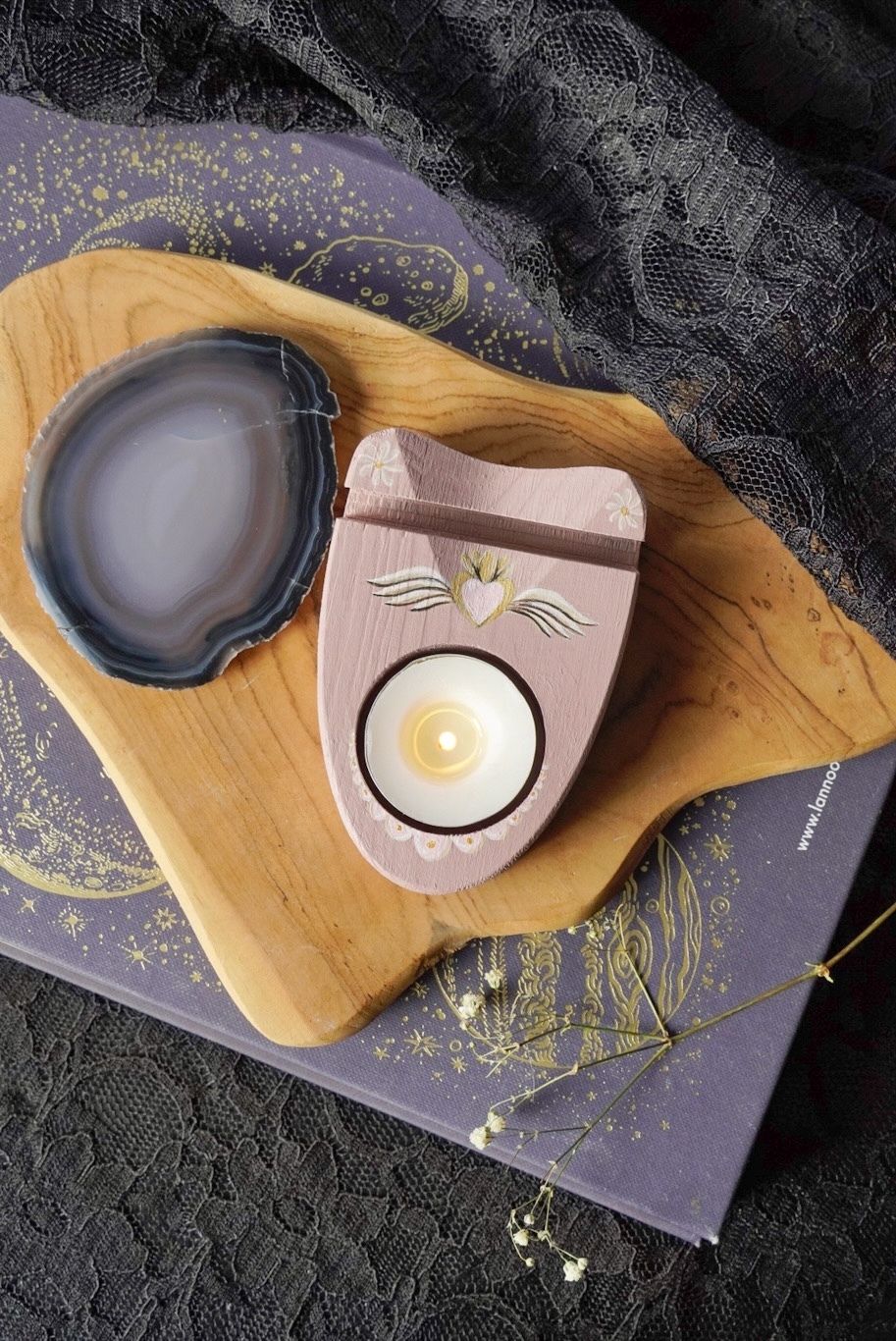 Heart Wings Agaatlichtje