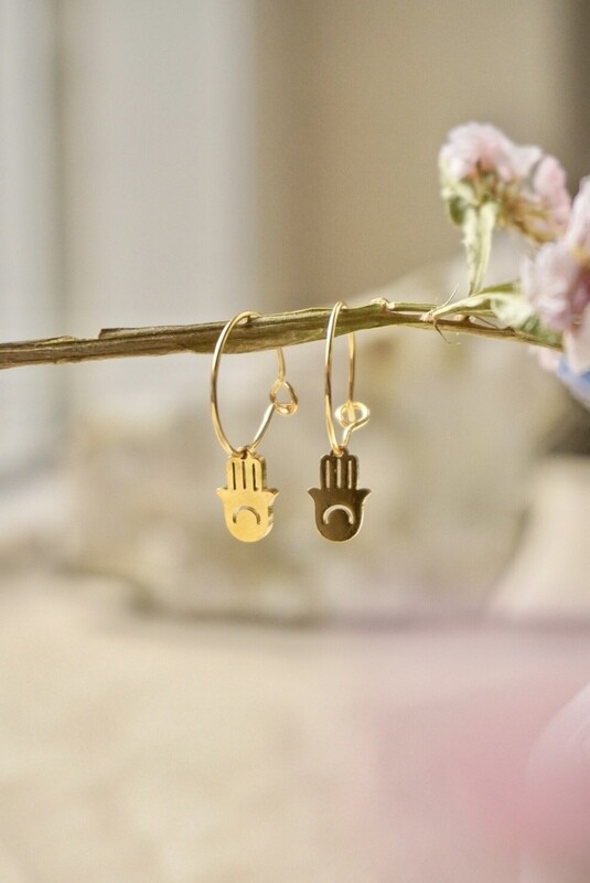 Gold Plated Oorbellen Hamsa