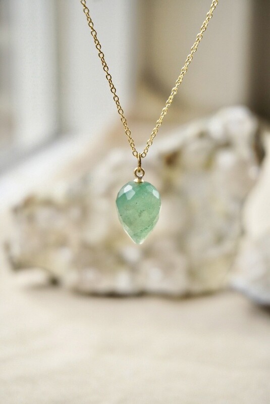 Gold Plated Ketting met Aventurijn hanger