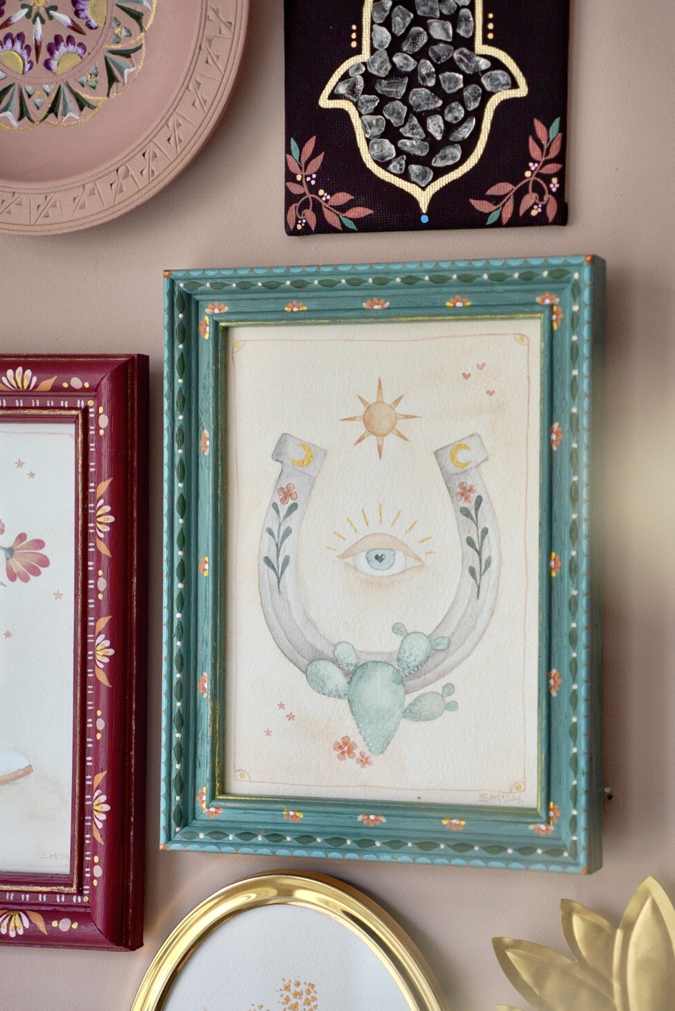 Blooming Horseshoe Framed Art