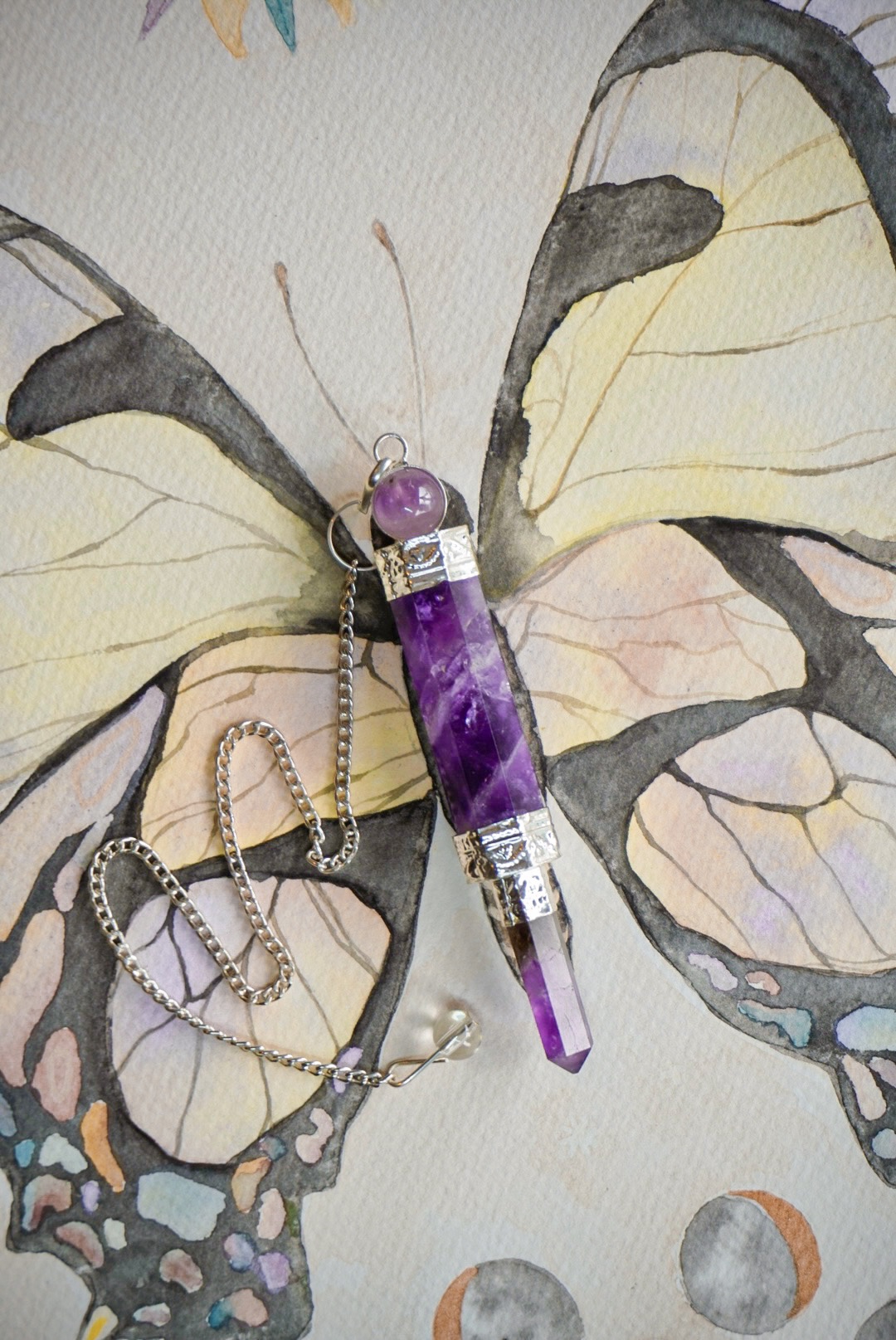 Pendel Amethist verzilverd