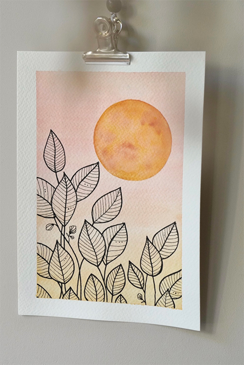 Sunset Leaf- A5