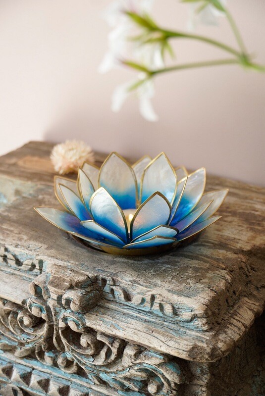 Lotus sfeerlicht Blauw/Wit