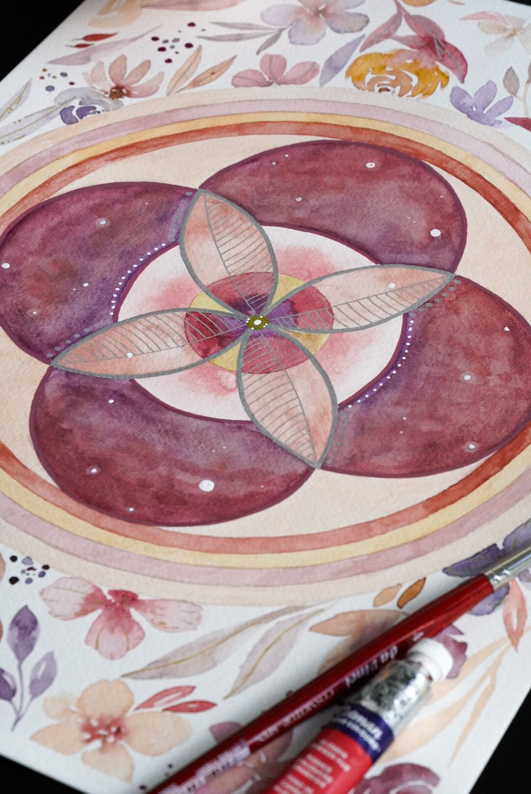 Rosy Flower Aquarel