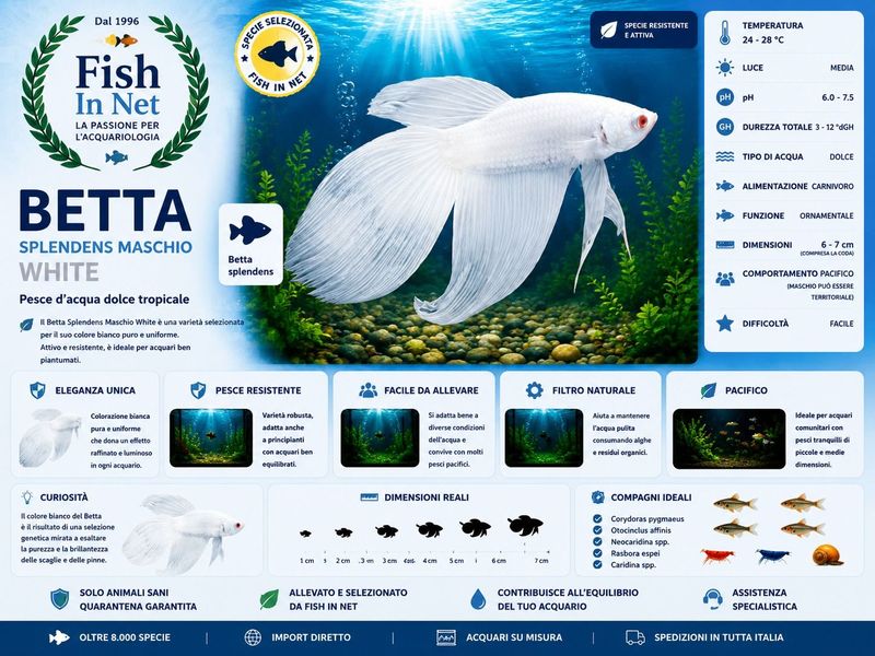 BETTA SPLENDENS MASCHIO WHITE