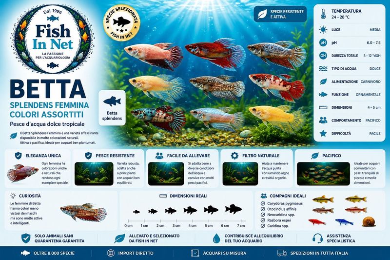 BETTA SPLENDENS FEMMINA colori assortiti