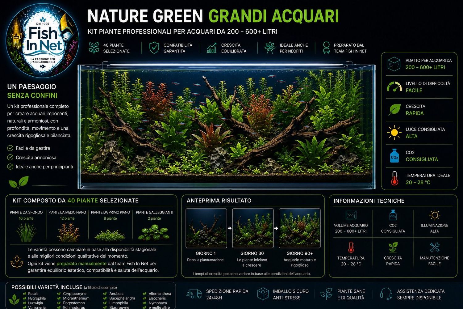 Nature Green Grandi Acquari/40 piante Nature Green Grandi Acquari/40 piante