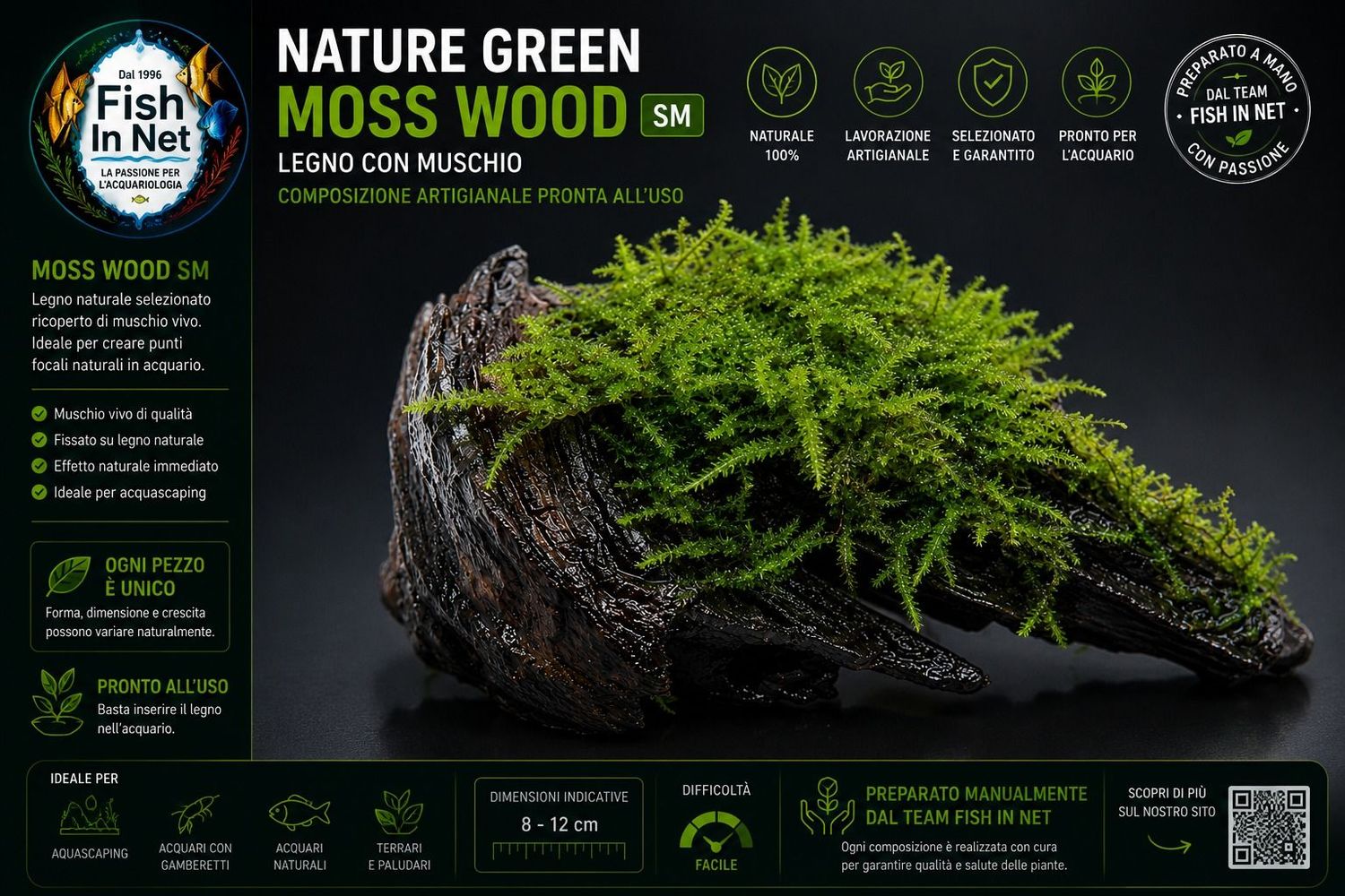 Nature Green Moss Wood Small