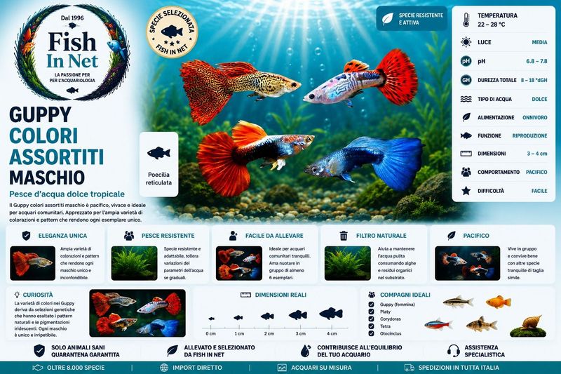 GUPPY MASCHIO COLORI ASSORTITI - VERY NICE!!!!