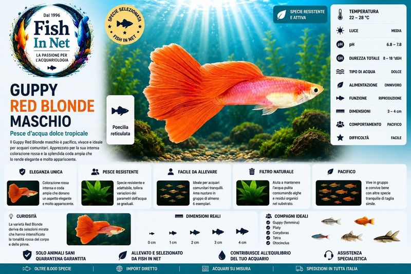 GUPPY MASCHIO RED BLONDE