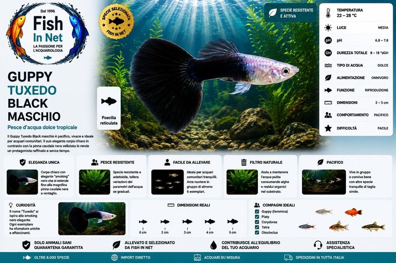 GUPPY MASCHIO TUXEDO BLACK