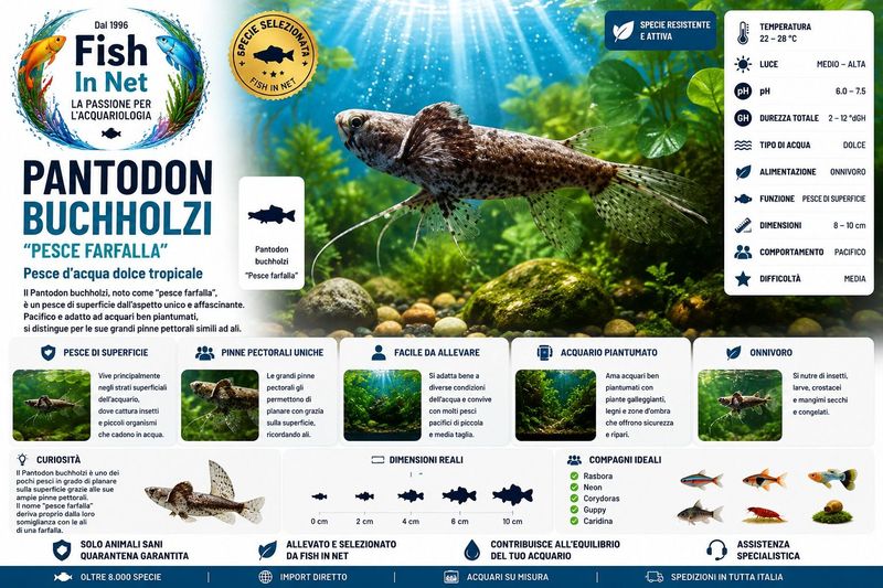 PANTODON BUCHOLZI PESCE FARFALLA
