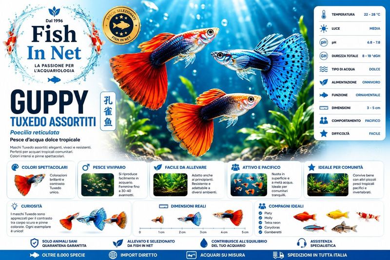 GUPPY TUXEDO ASSORTITI MASCHIO