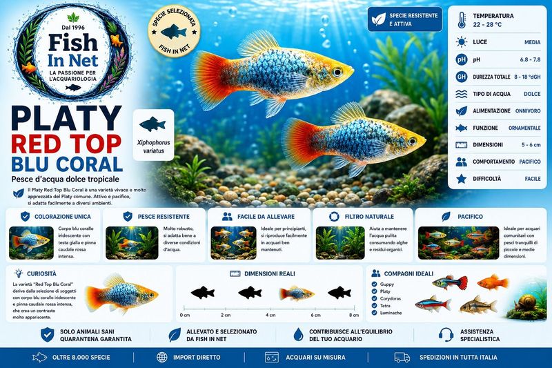 PLATY RED TOP BLU CORAL Md