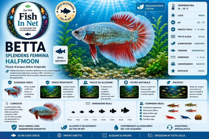 BETTA SPLENDENS FEMMINA HALFMOON