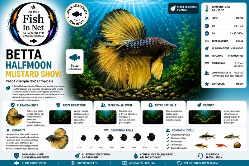BETTA MASCHIO HALFMOON MUSTARD  SHOW