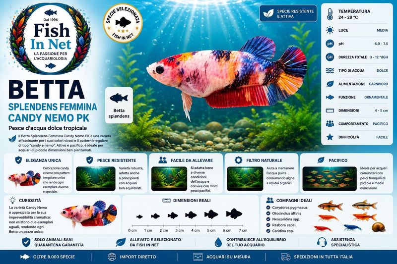 BETTA SPLENDENS FEMMINA CANDY NEMO PK