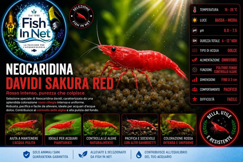 NEOCARIDINA DAVIDI SAKURA RED NEOCARIDINA DAVIDI SAKURA RED