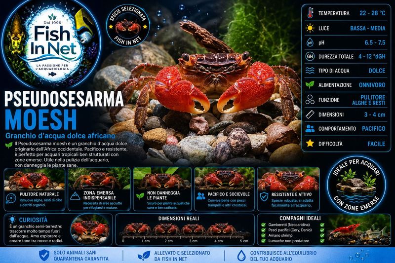 PSEUDOSESARMA MOESHI GRANCHIETTO ROSSO PSEUDOSESARMA MOESHI GRANCHIETTO ROSSO