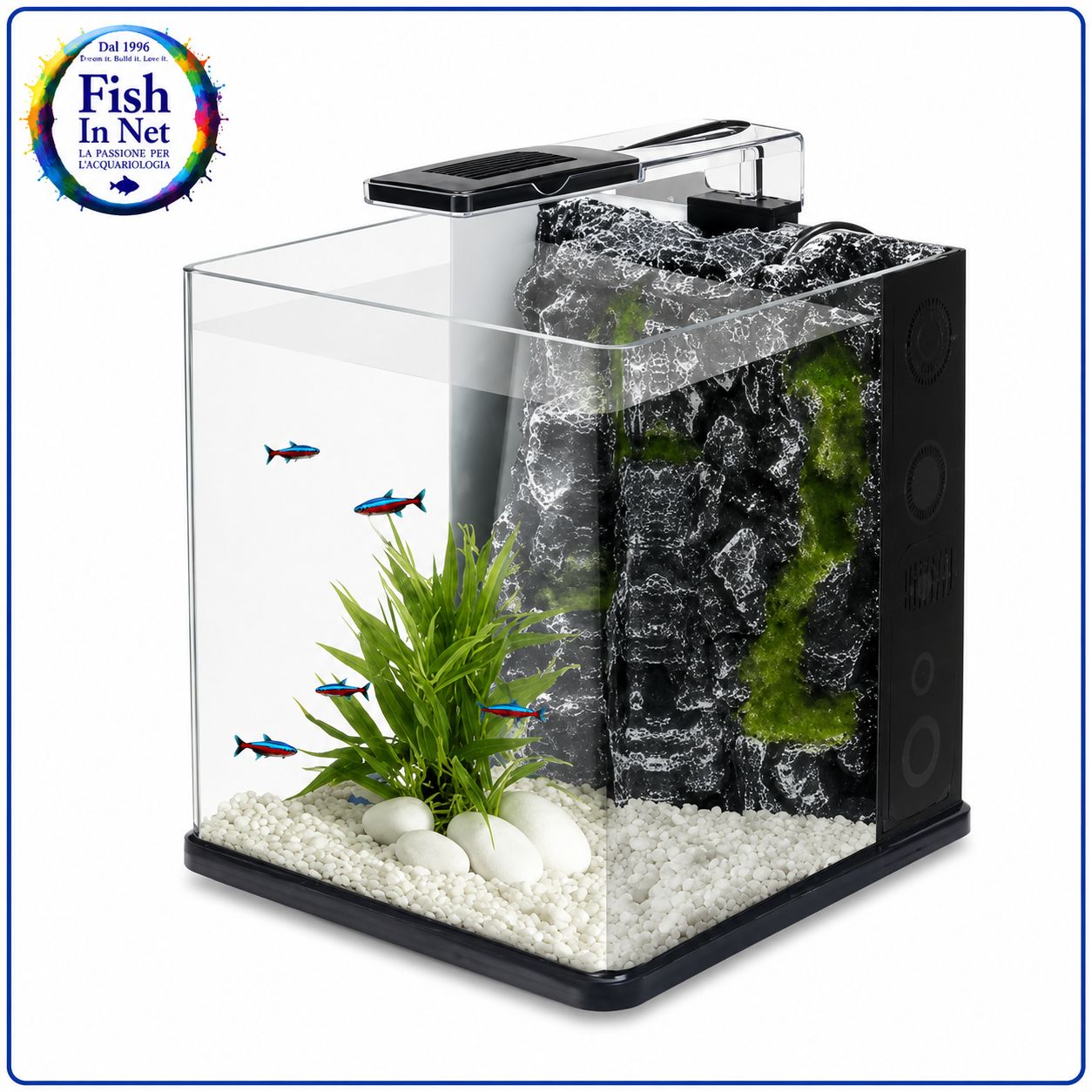 ACQUARIO NANUX ROCK NERO 18 LITRI ACQUARIO NANUX ROCK NERO 18 LITRI